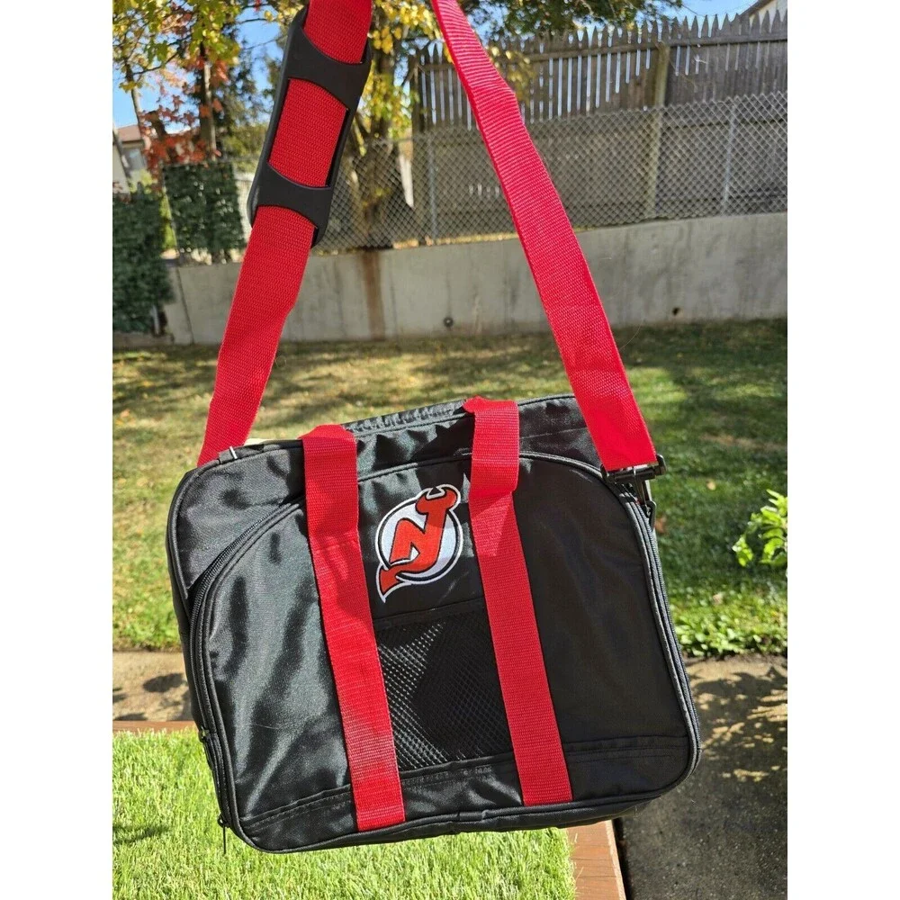 Vtg 90s Mead NHL New Jersey Devils Messenger Carry-on Gym Laptop Book Bag NWT